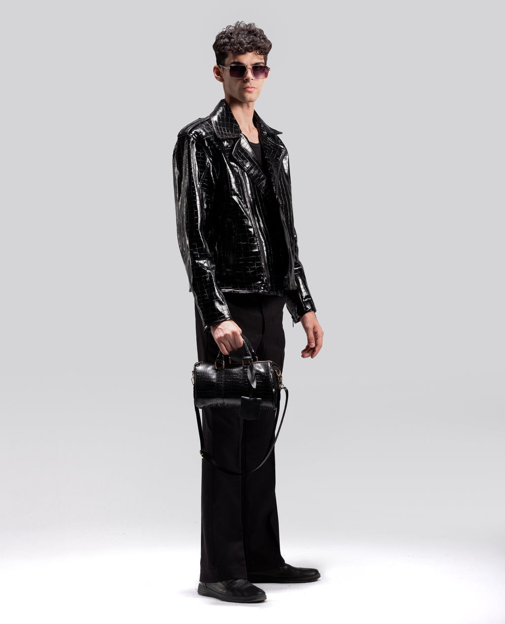 CROCODILE SMALL BAG IN BLACK