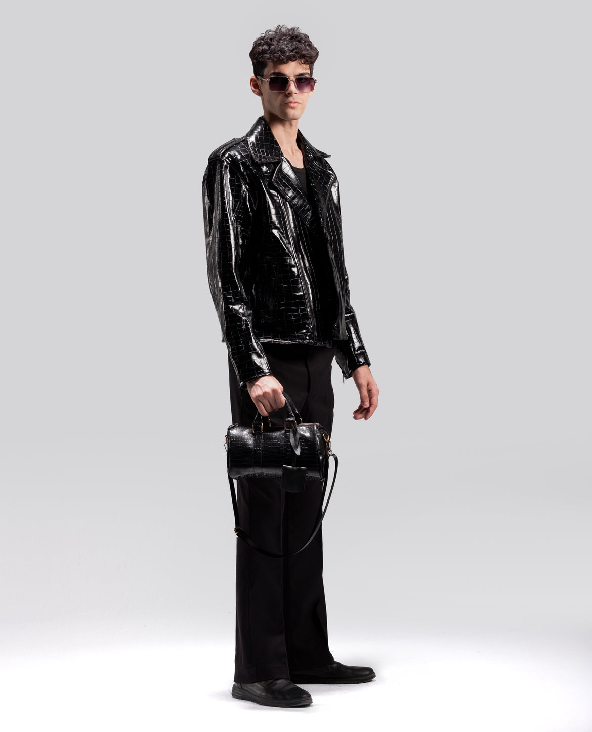 CROCODILE SMALL BAG IN BLACK