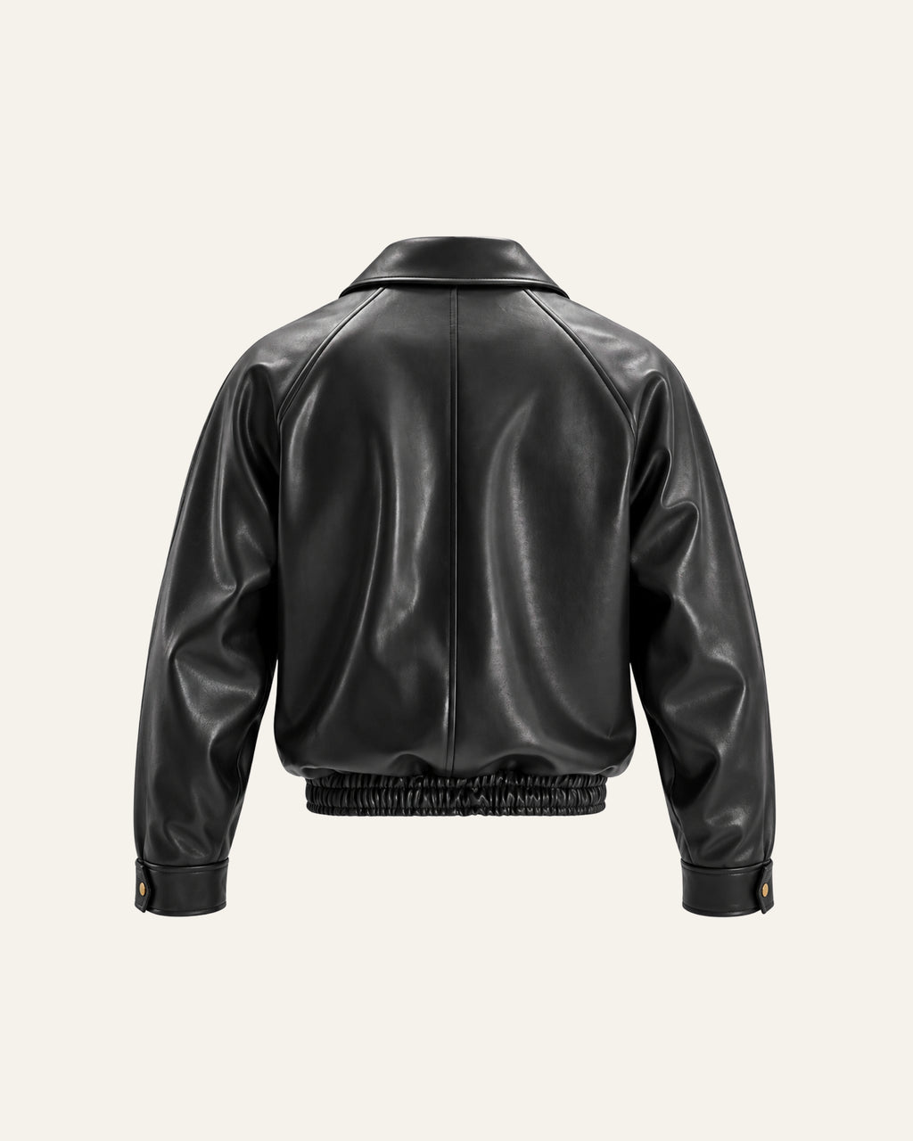TRENCH LEATHER JACKET IN BLACK