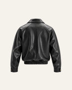 TRENCH LEATHER JACKET IN BLACK