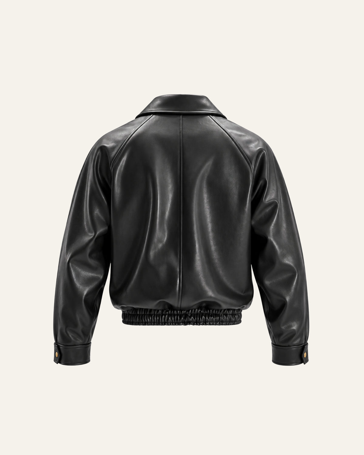 TRENCH LEATHER JACKET IN BLACK