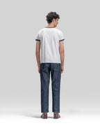 RINGER T-SHIRT NAVY RIB
