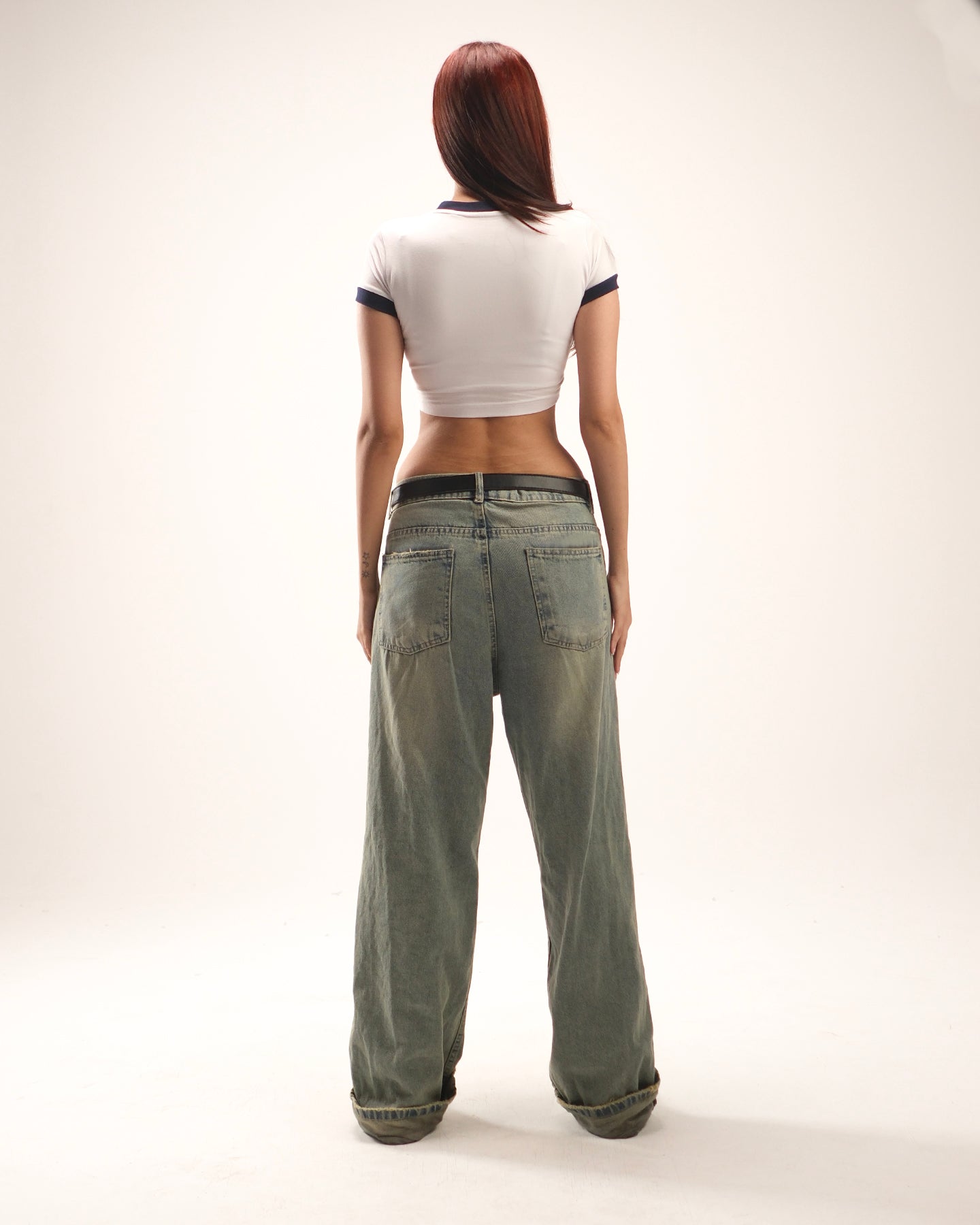 CropTop With Navy Rib