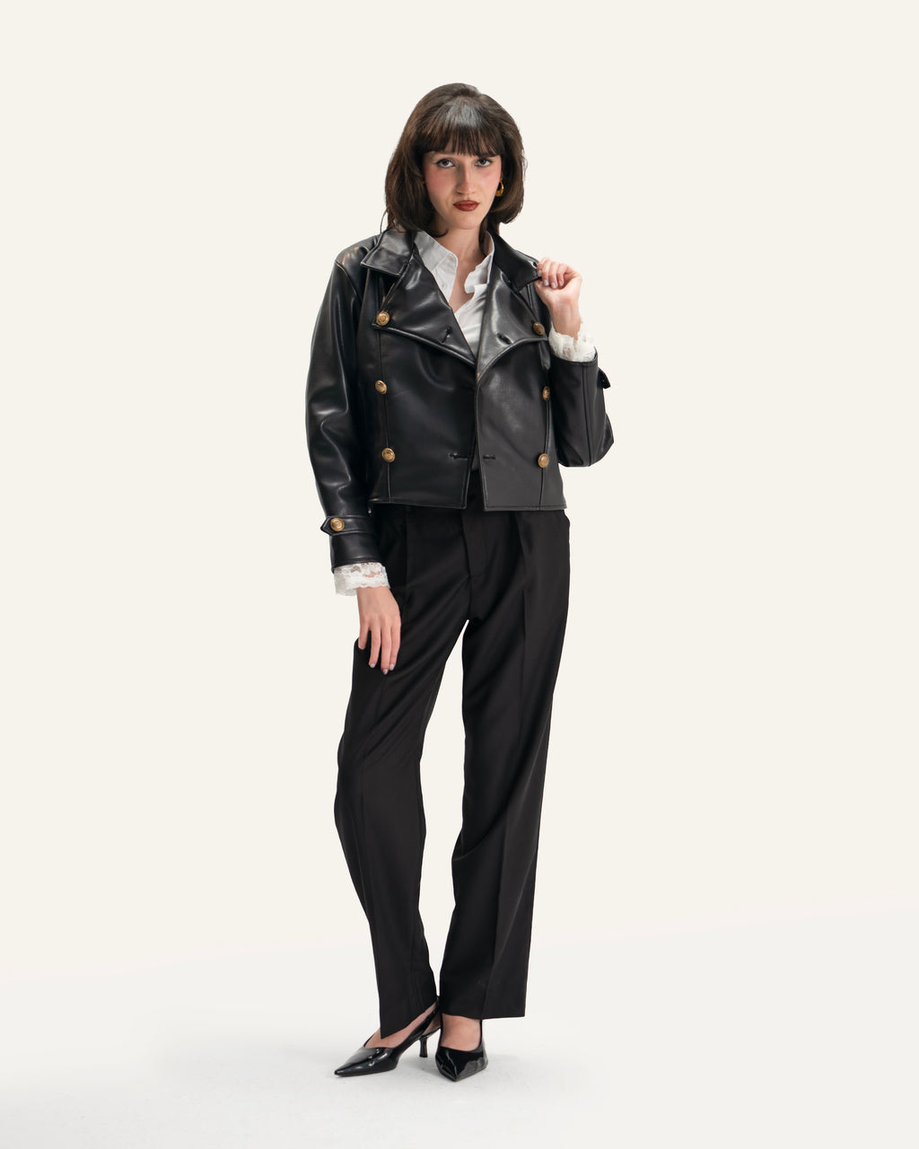 NAPOLEON LEATHER JACKET IN BLACK