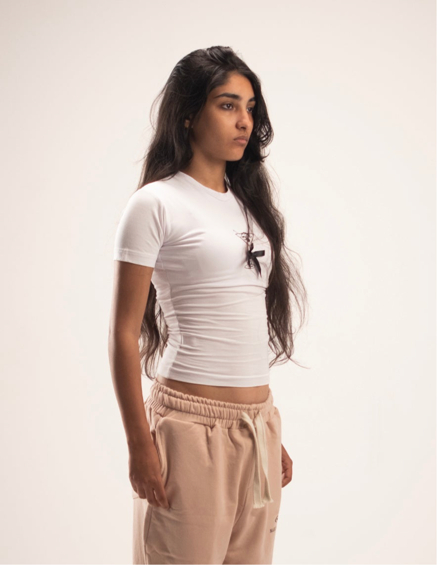 Printed Top in white