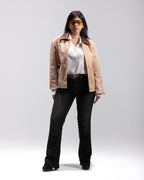 JACKET SUEDE IN BIEGE