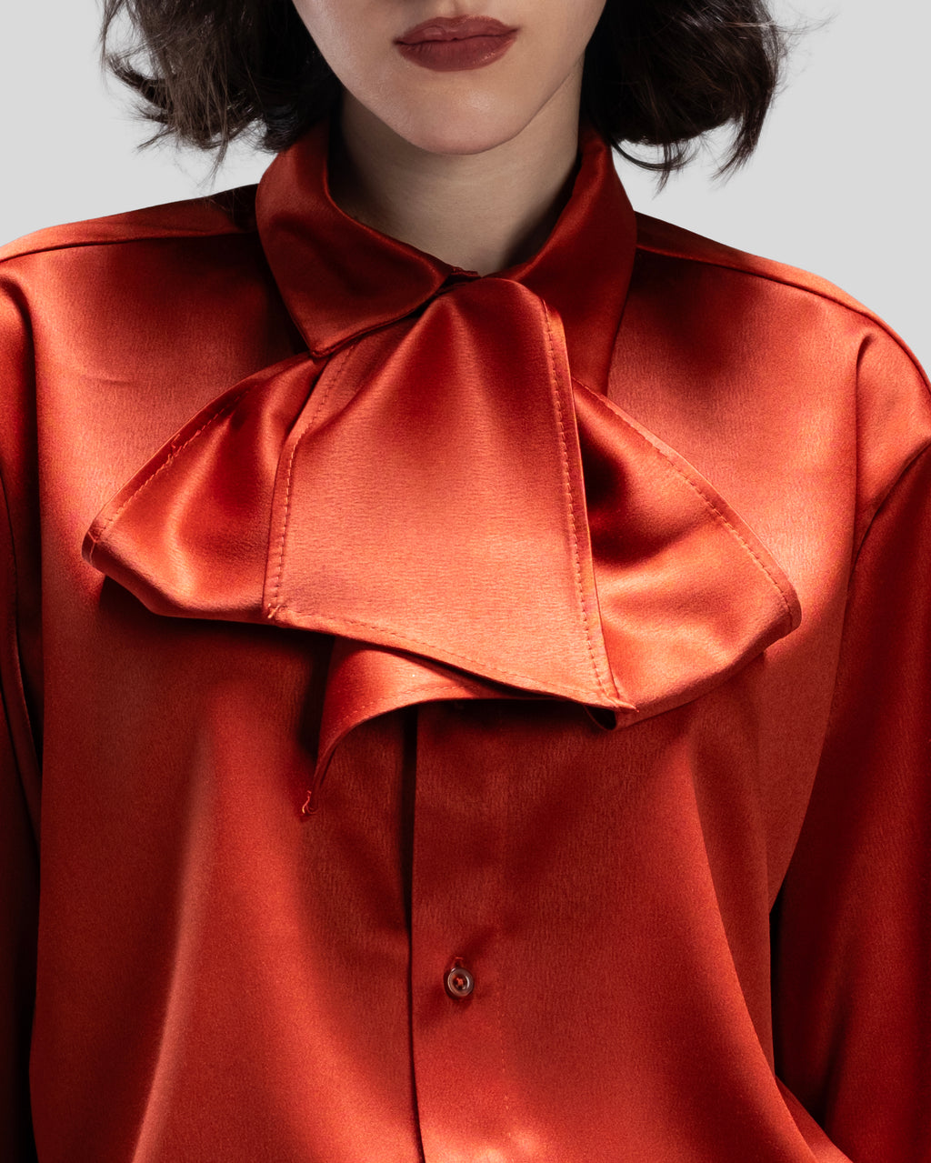 SATIN SHIRT WITH BOW