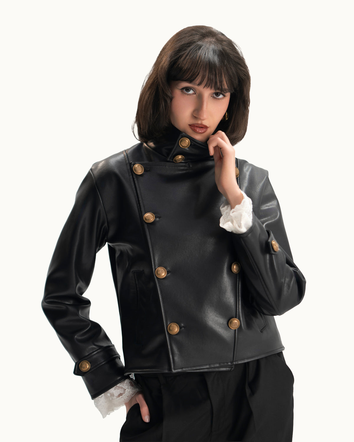 NAPOLEON LEATHER JACKET IN BLACK