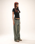 Printed Top in black