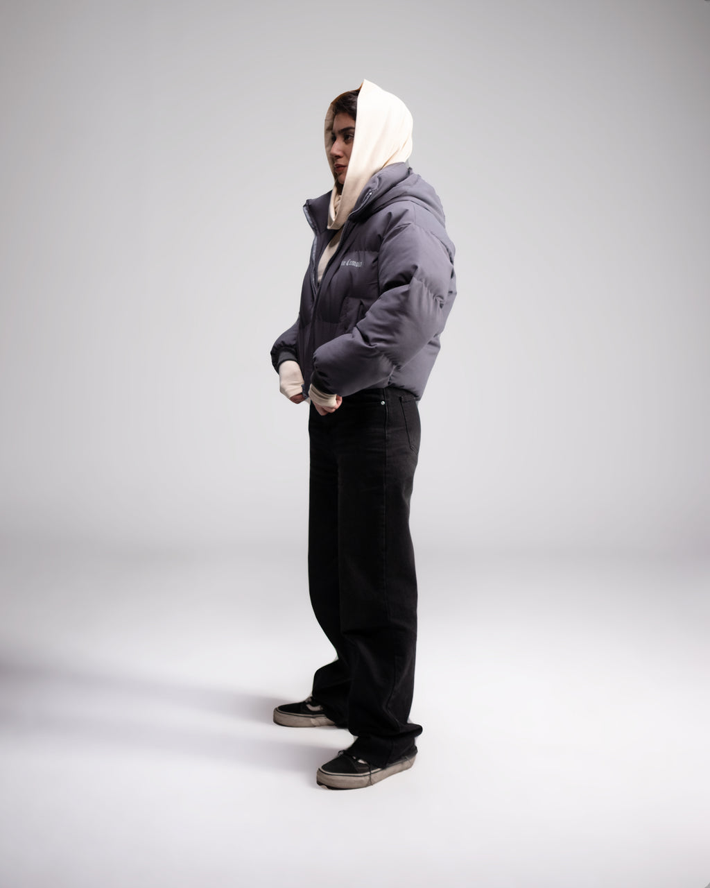 DOWN PUFFER JACKET IN GRAY