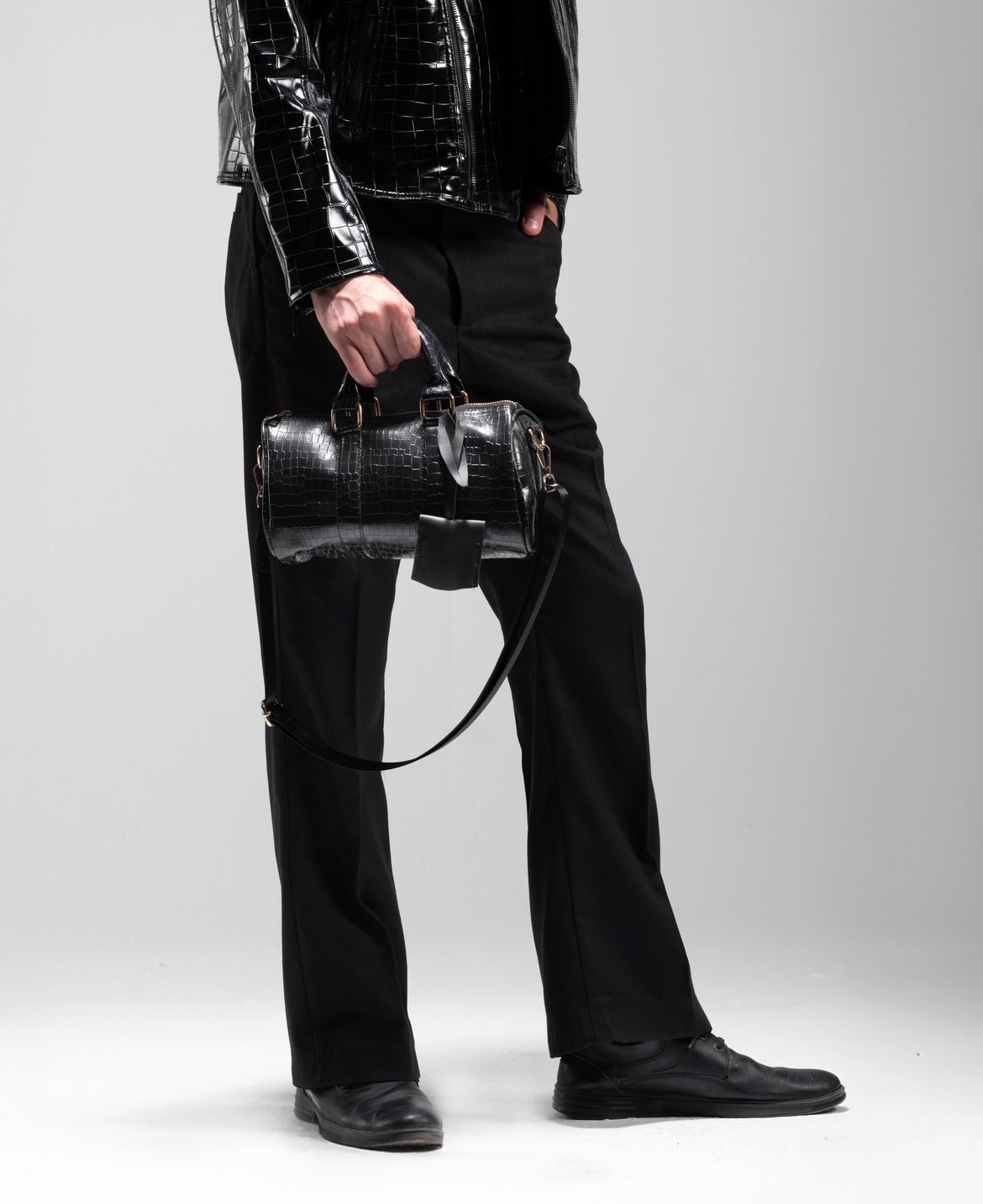 CROCODILE SMALL BAG IN BLACK