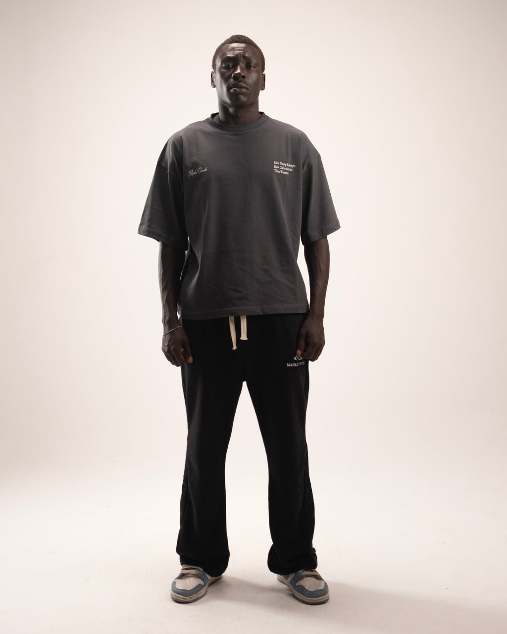 Printed Boxy fit T-Shirt in Gray