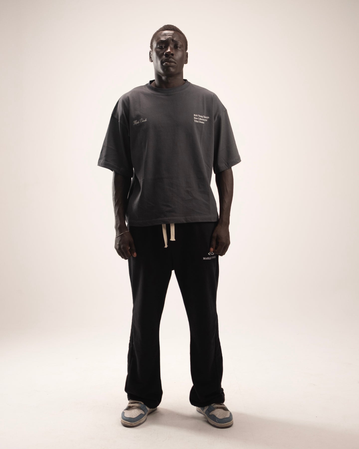 Printed Boxy fit T-Shirt in Gray