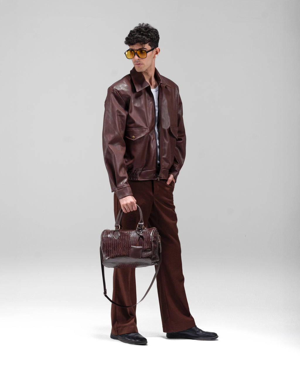 CROCODILE MEDIUM BAG IN BROWN