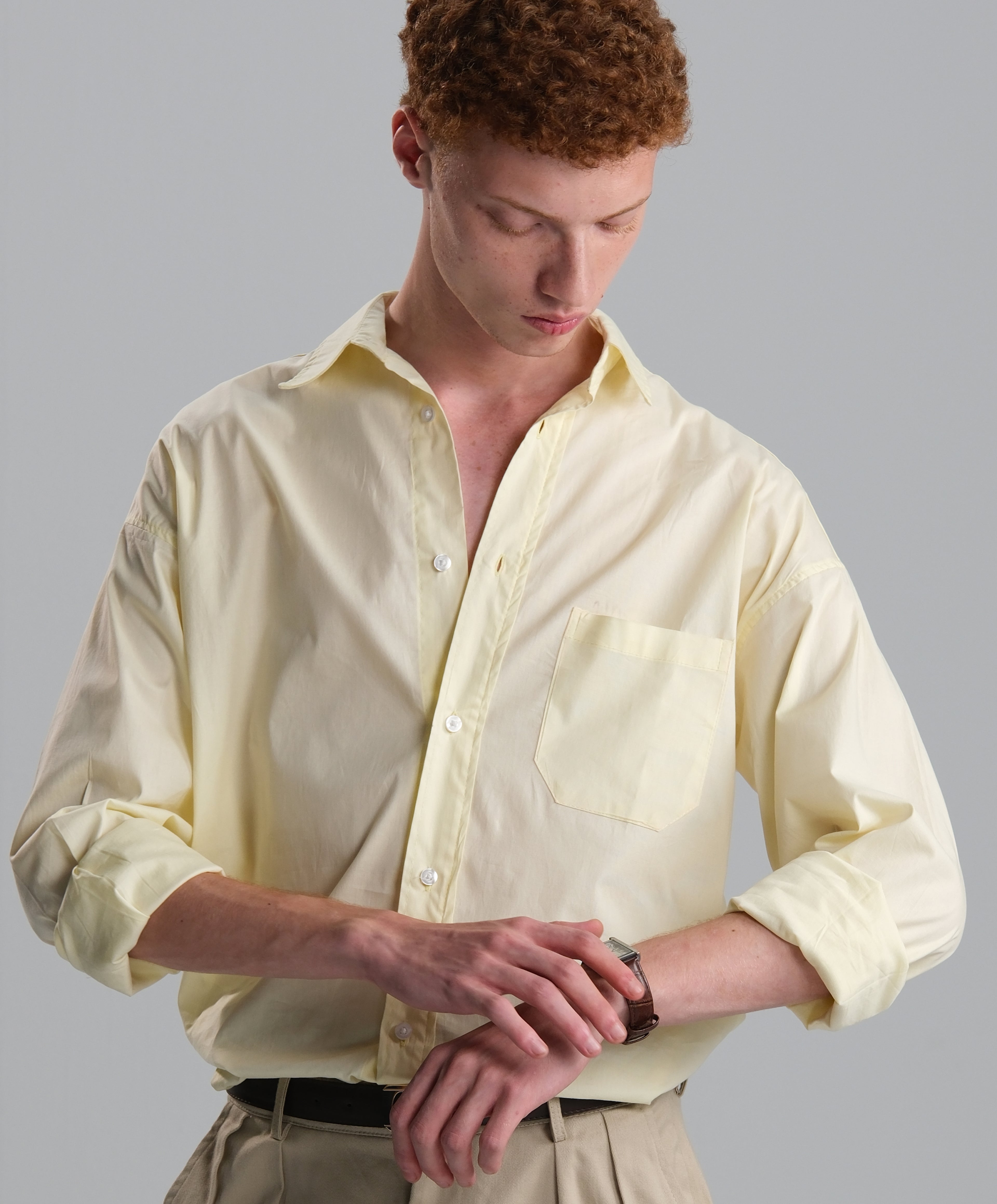RELAXED SHIRT COTTON IN BABY YELLOW