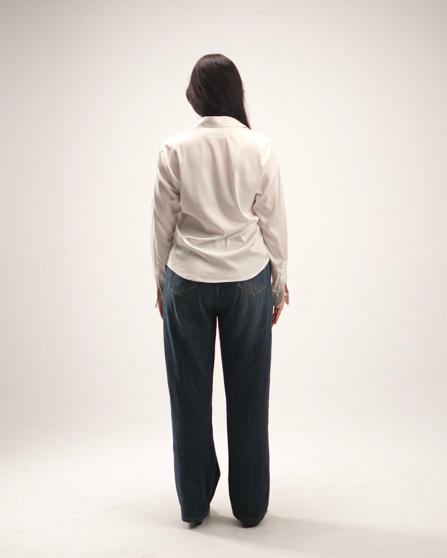 Satin Shirt in White