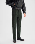 RELAXED TAILORED WITH PLEAT IN DARK OLIVE