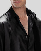 BLACK SHIRT WITH TIED DETAIL