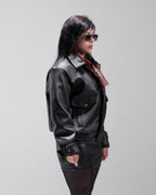 BOMBER JACKET IN BUBBLED BLACK