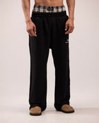 Double layer pants in black