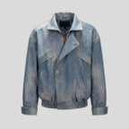 LEATHER JACKET IN DENIM EFFECT