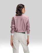 STRIPED COTTON SHIRT IN BURGUNDY