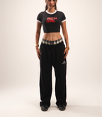 Double layer pants in black