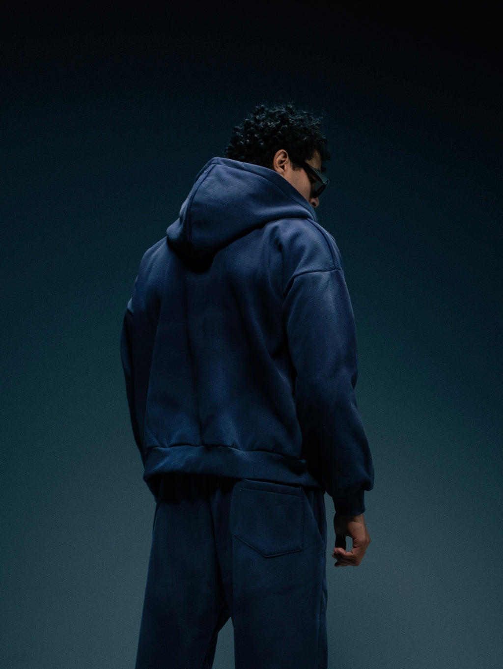 Navy Sweatshirt with washed effects