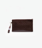 CROCODILE LARGE POUCH IN BROWN
