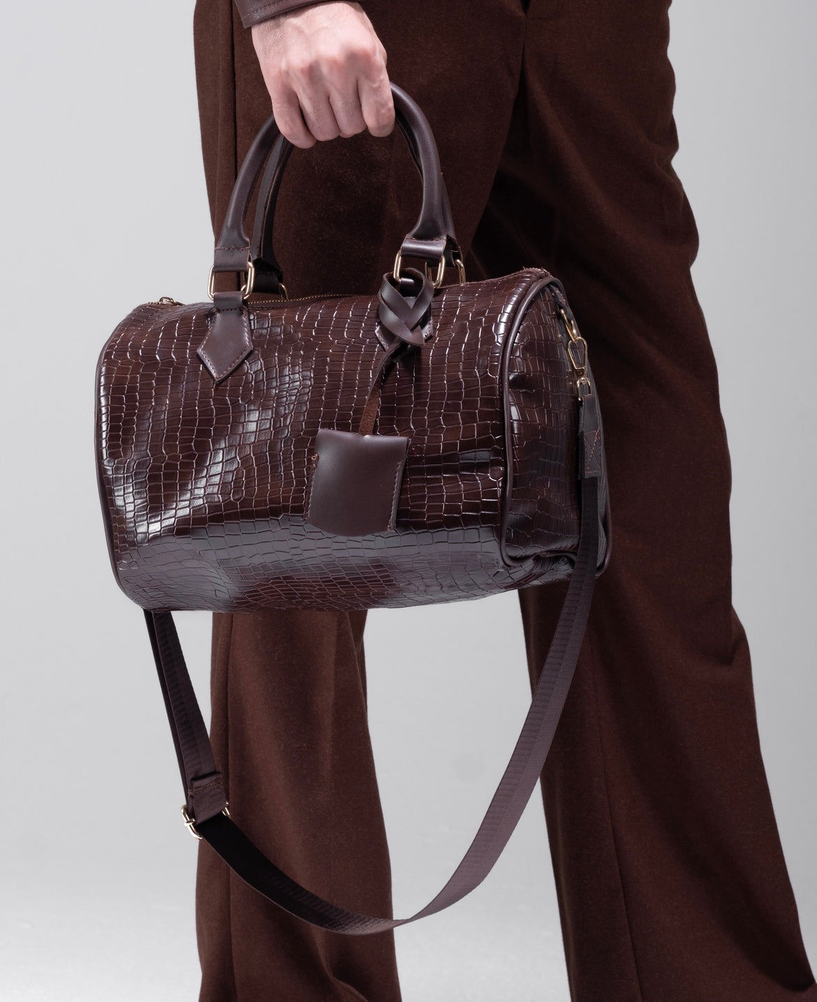 CROCODILE MEDIUM BAG IN BROWN