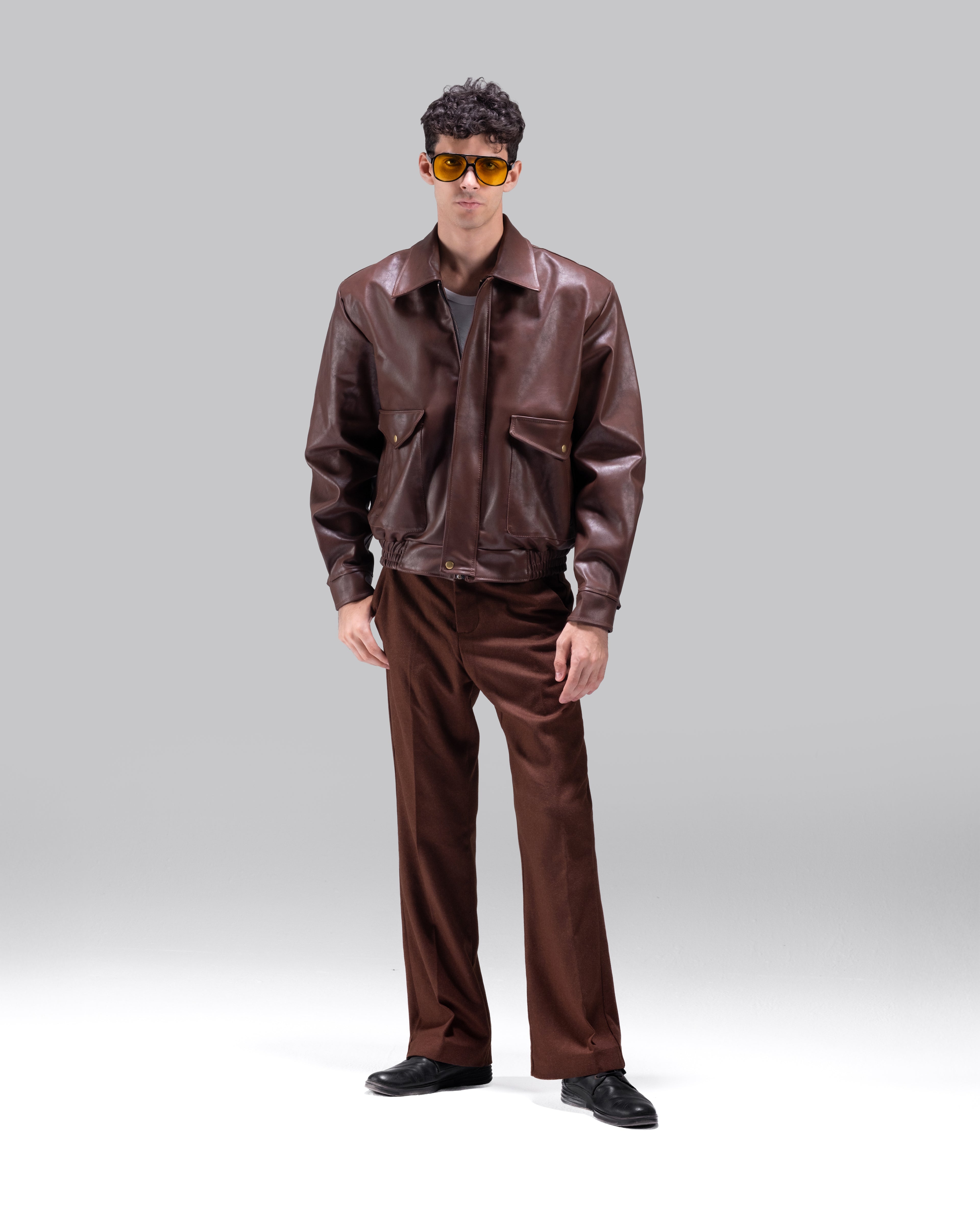 BOMBER JACKET IN BRUN SEPIA