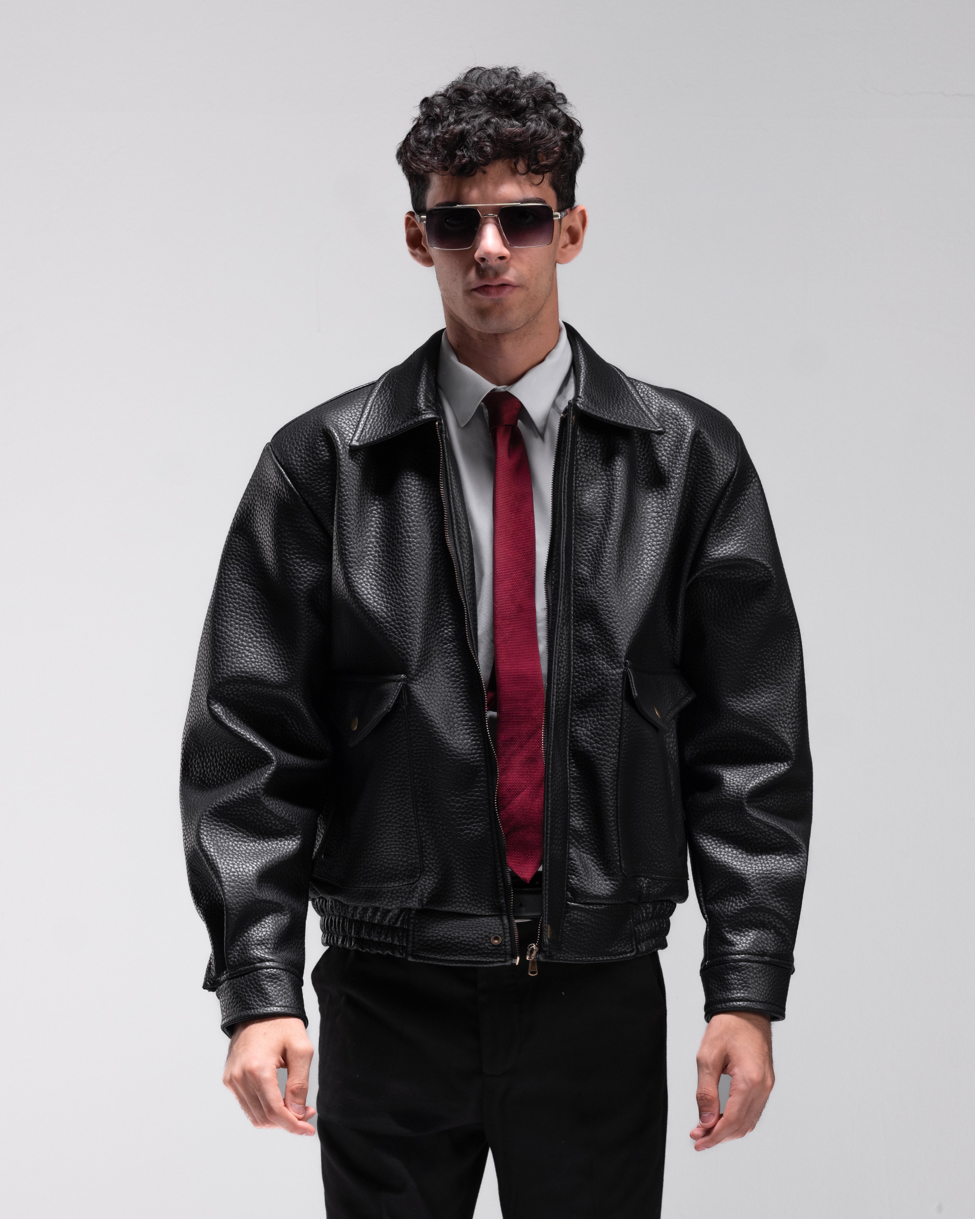 BOMBER JACKET IN BUBBLED BLACK