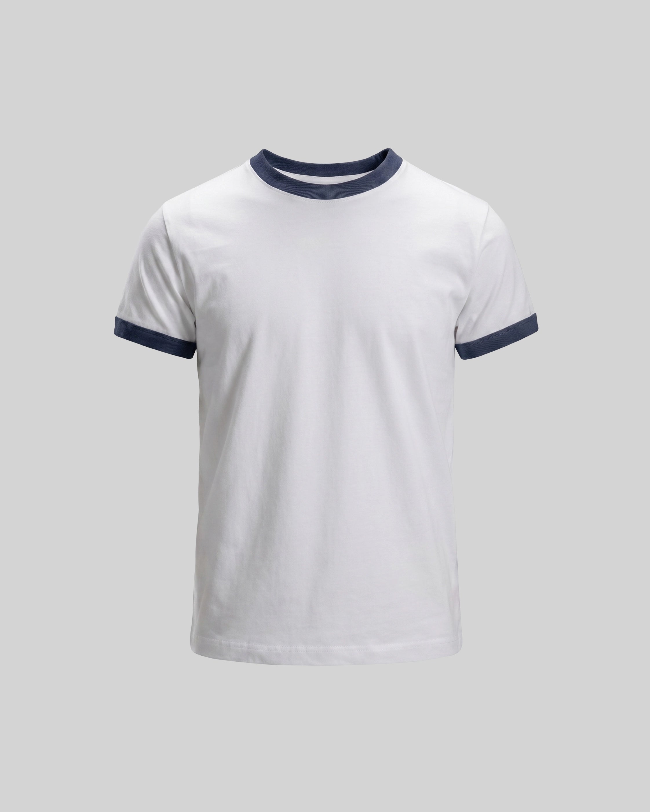 RINGER T-SHIRT NAVY RIB