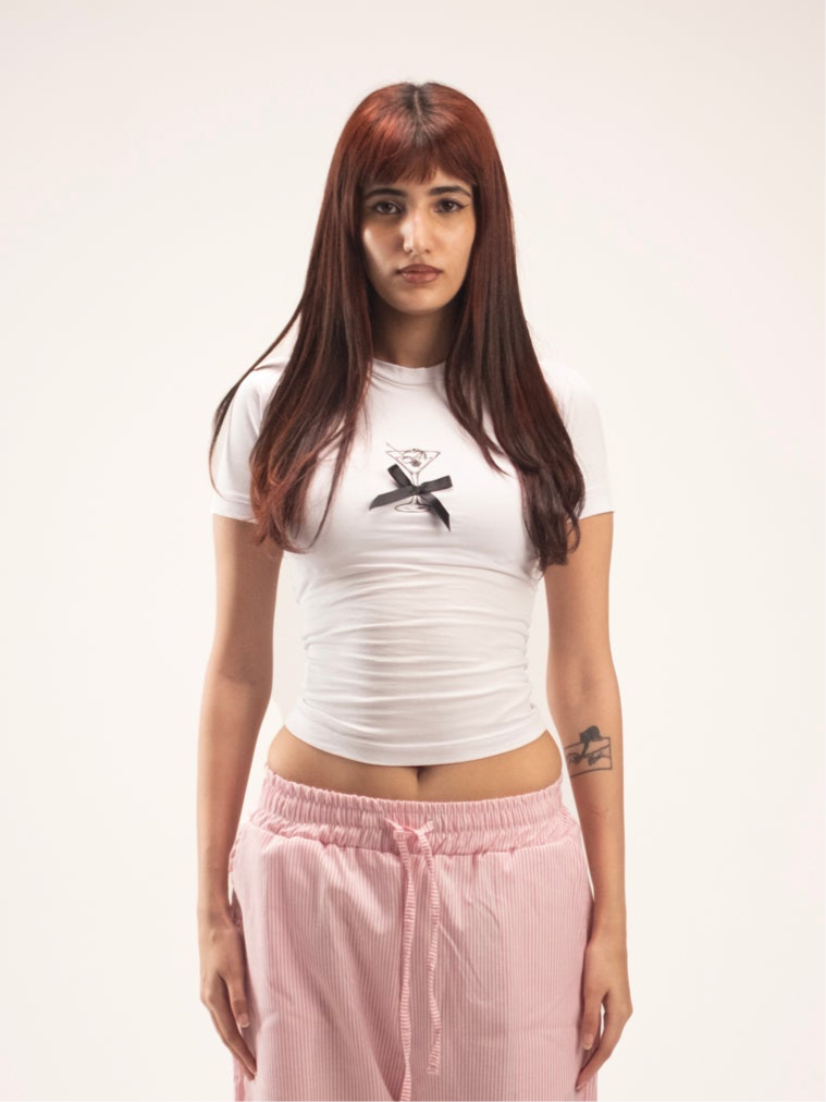 Printed Top in white