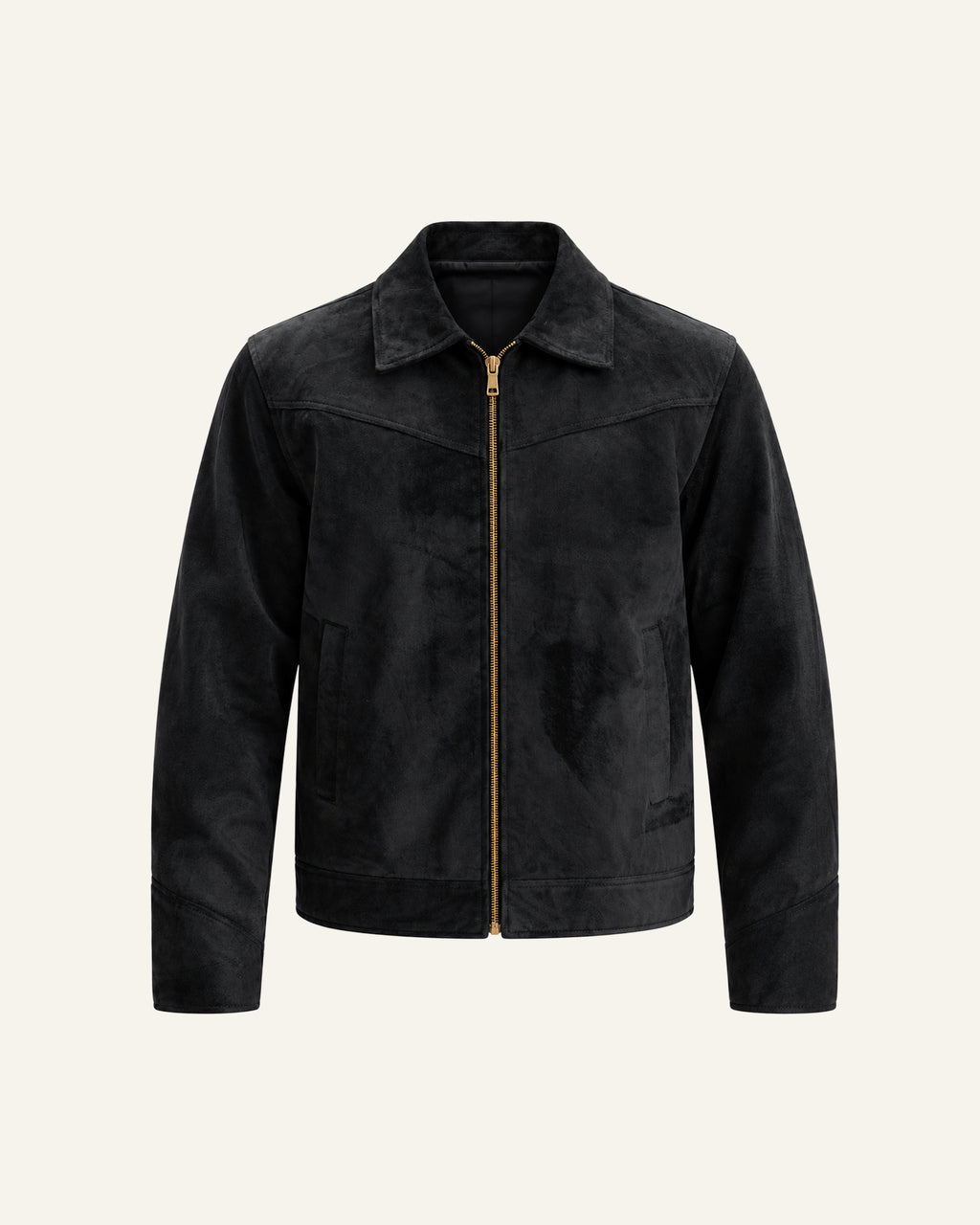 CASHMERE SUEDE JACKET IN BLACK