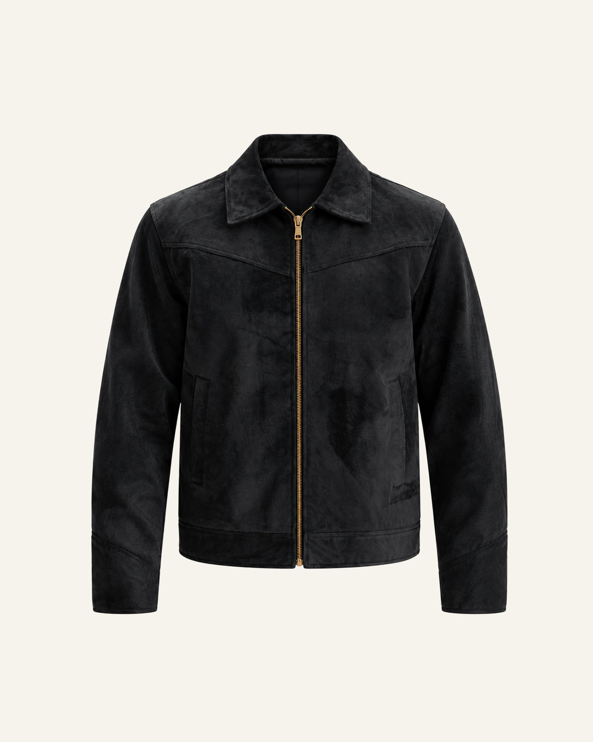 CASHMERE SUEDE JACKET IN BLACK