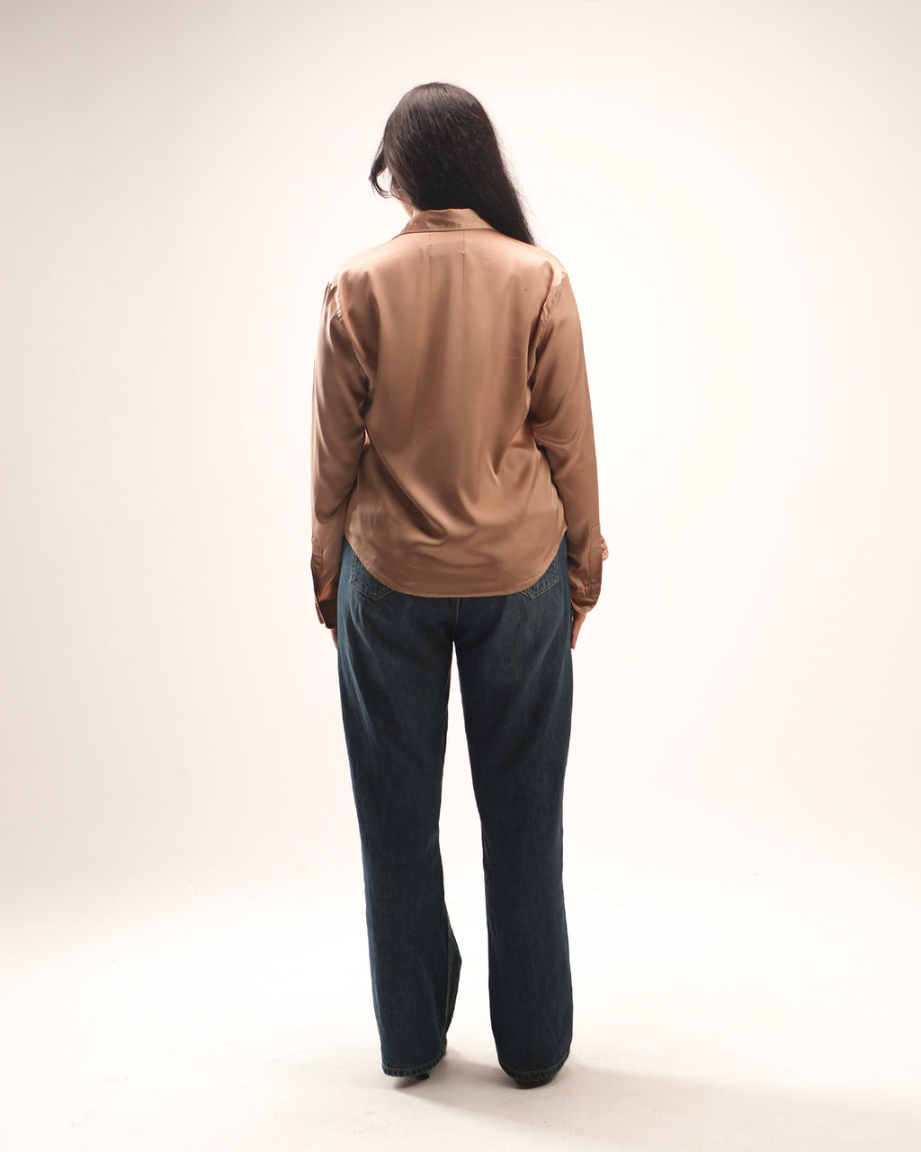 Satin Shirt in mocha mousse