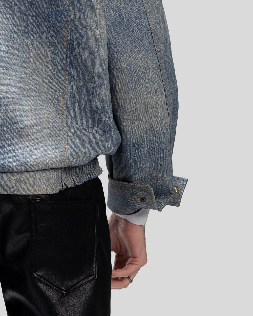 LEATHER JACKET IN DENIM EFFECT