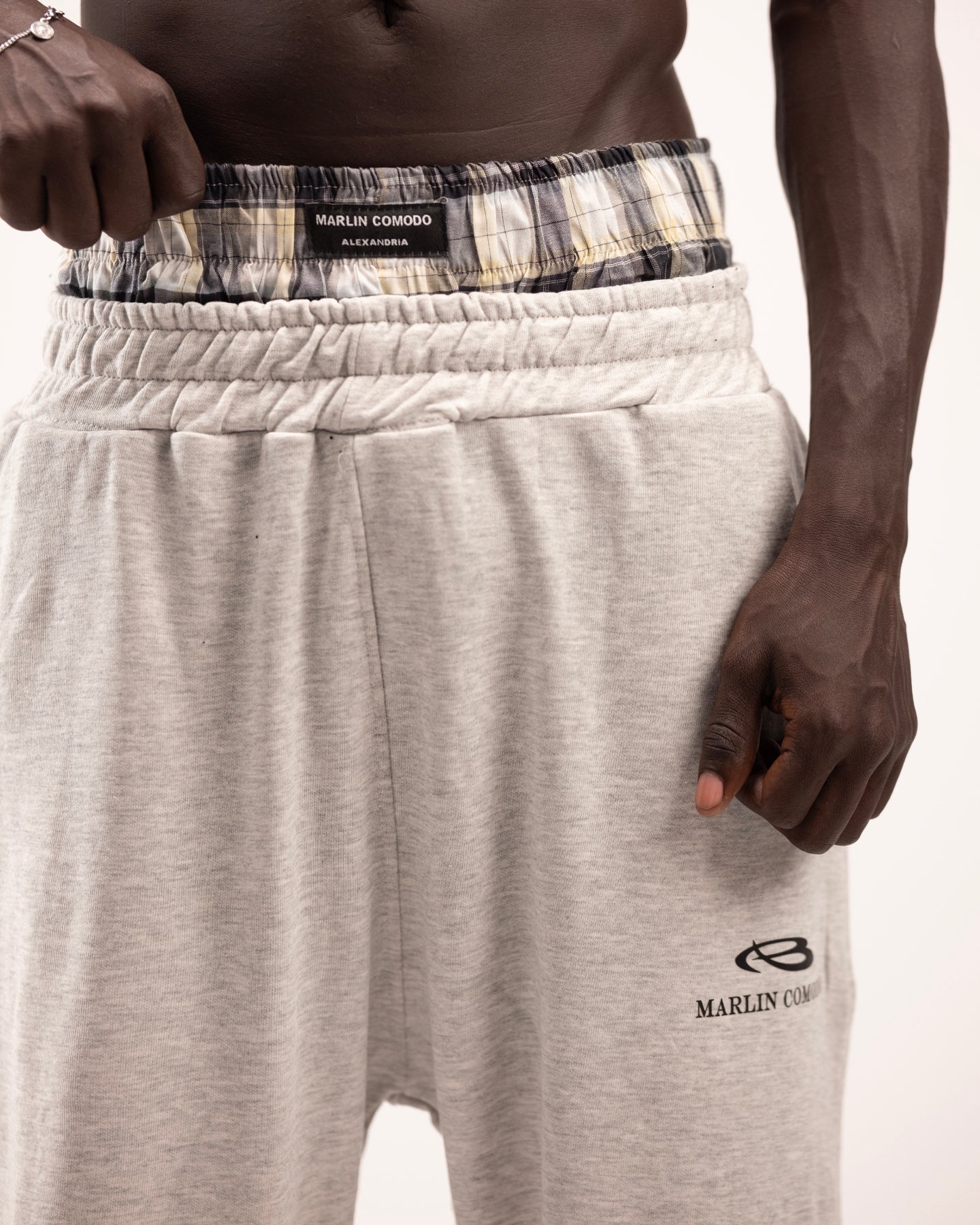 Double layer pants in gray