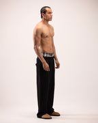 Double layer pants in black