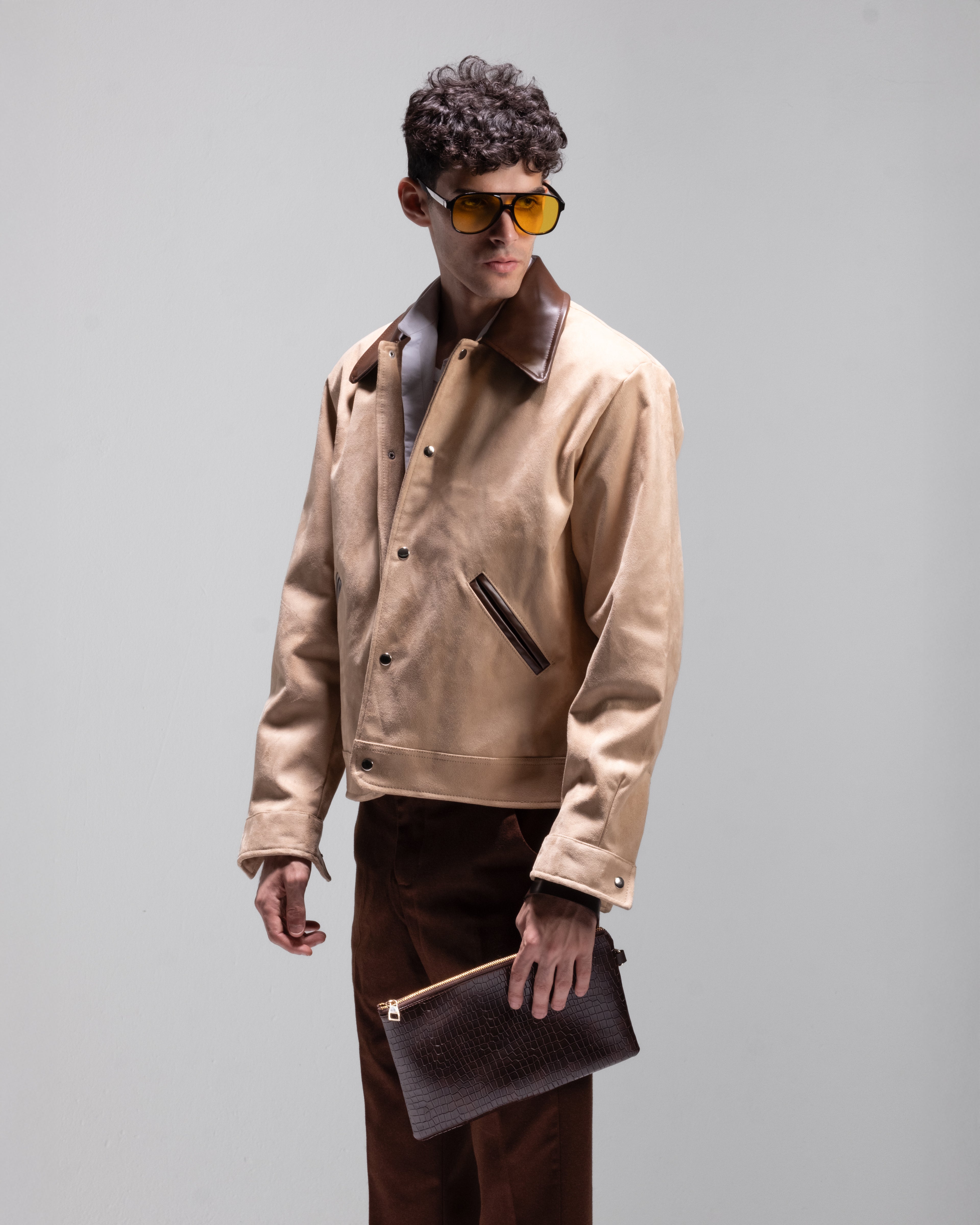 JACKET SUEDE IN BIEGE