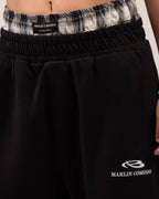 Double layer pants in black