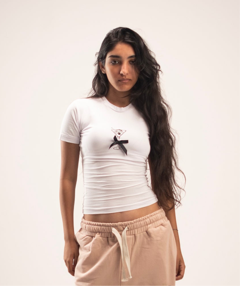 Printed Top in white