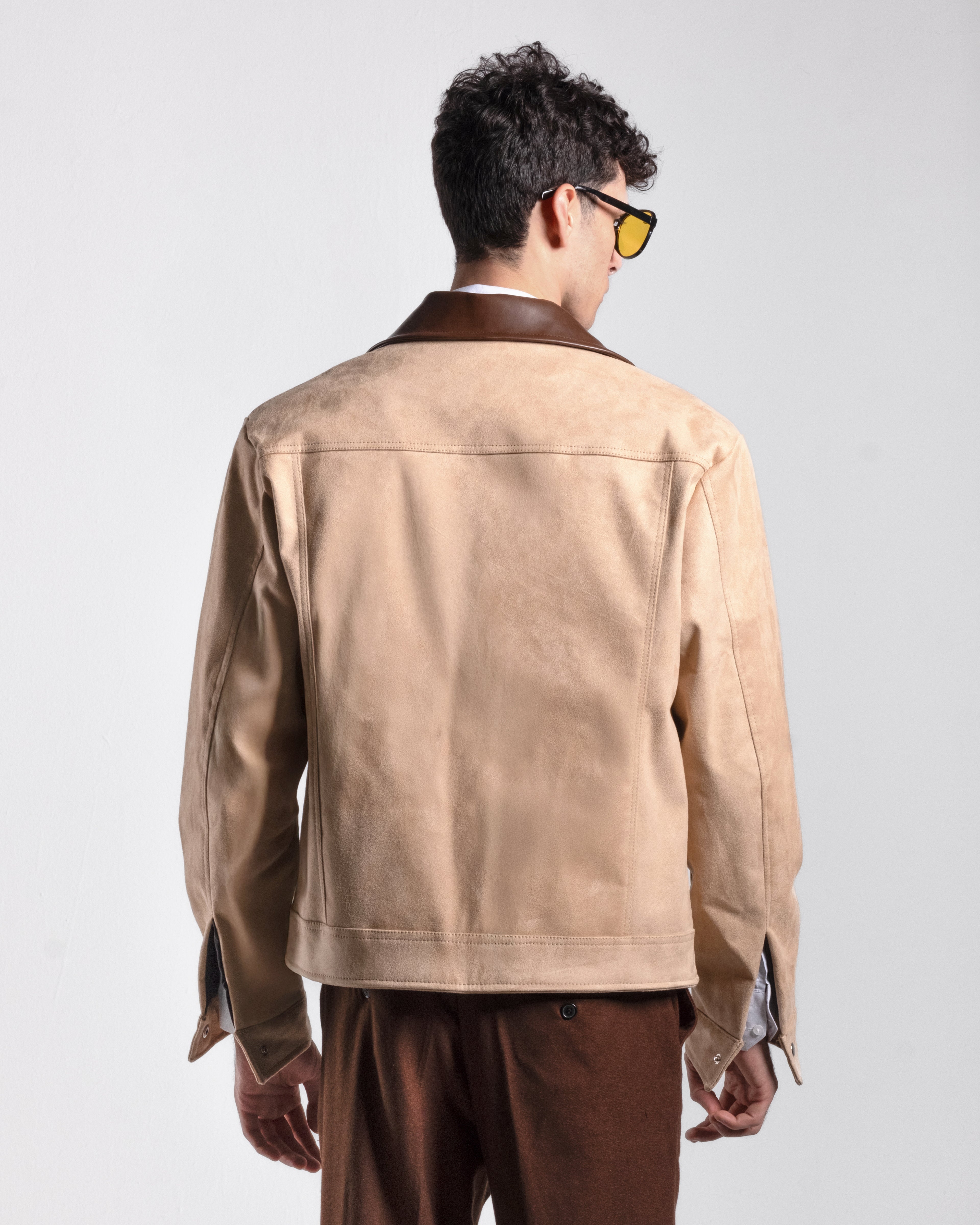 JACKET SUEDE IN BIEGE