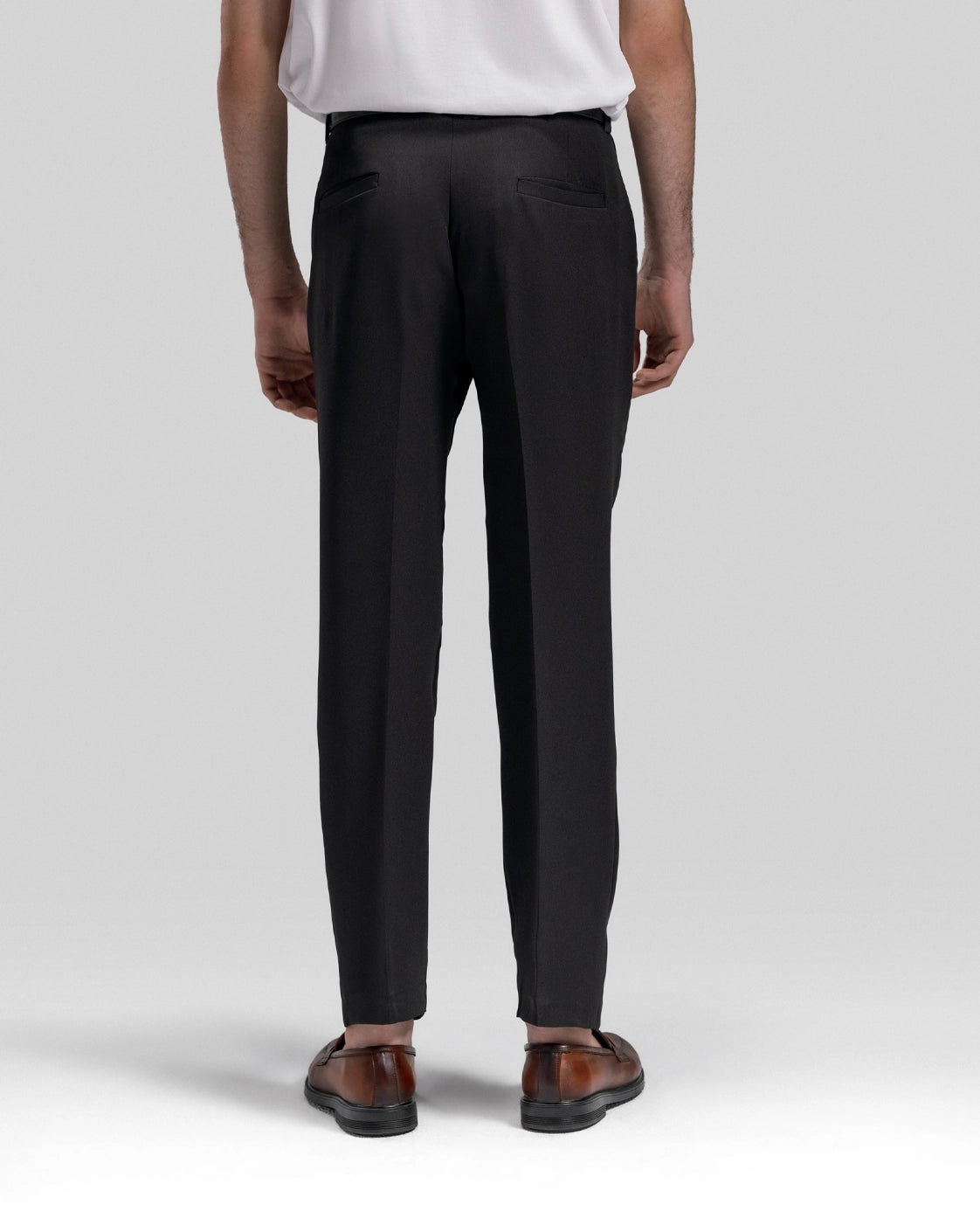 ITALIAN CHINO WITH DOUBLE PLEAT IN BLACK