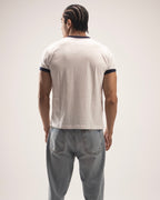 Ringer T-Shirt With Navy Rib