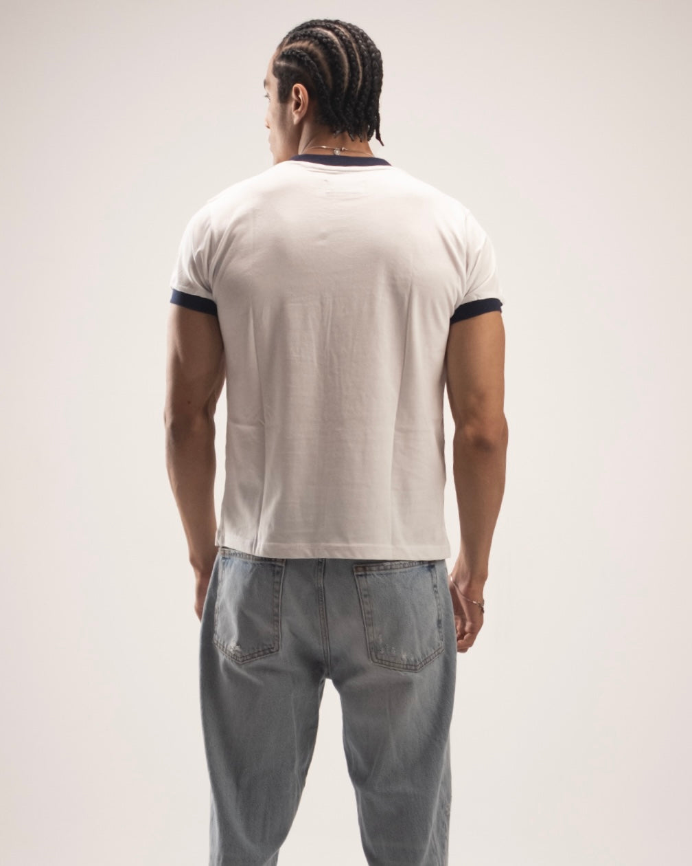 Ringer T-Shirt With Navy Rib