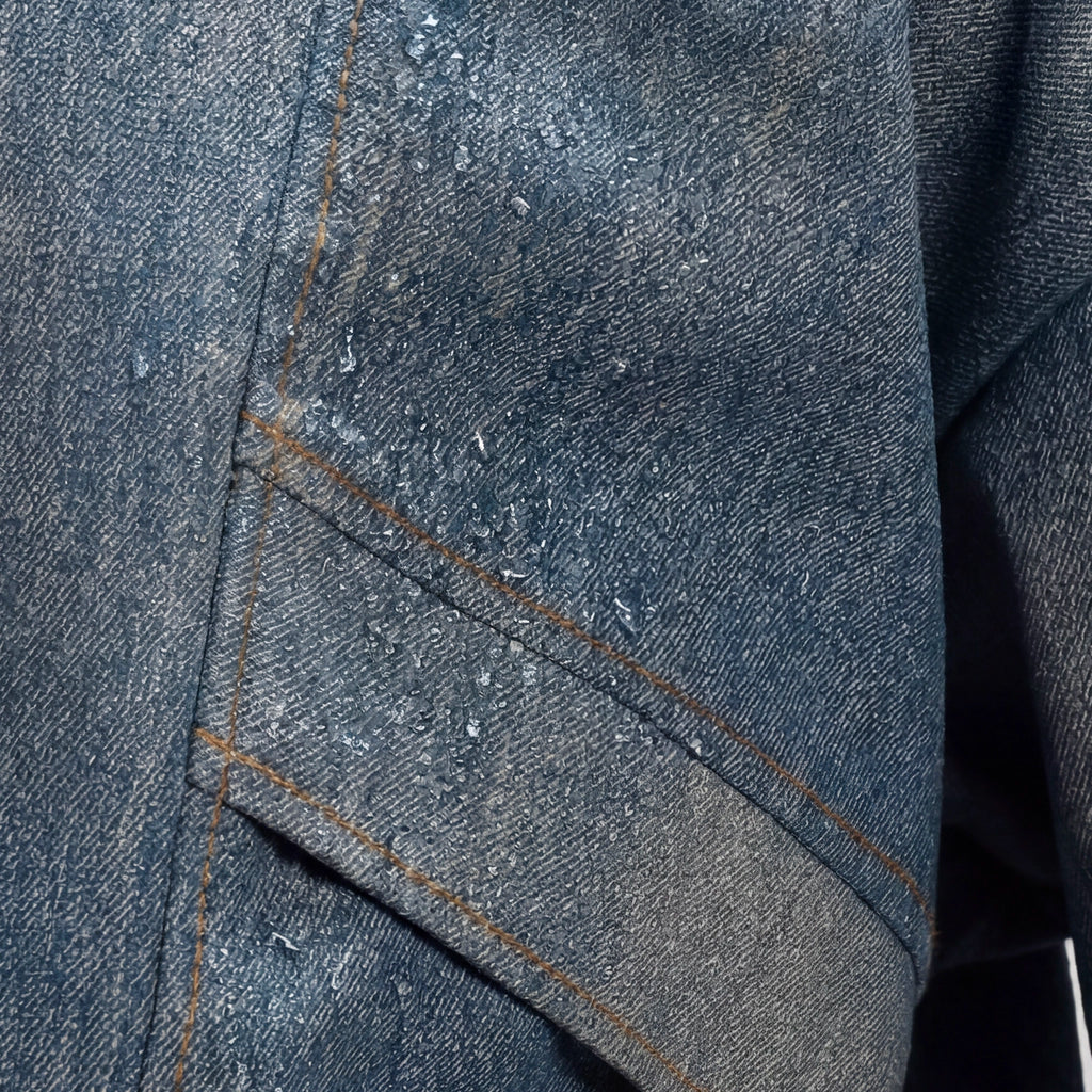 LEATHER JACKET IN DENIM EFFECT