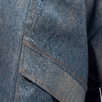 LEATHER JACKET IN DENIM EFFECT