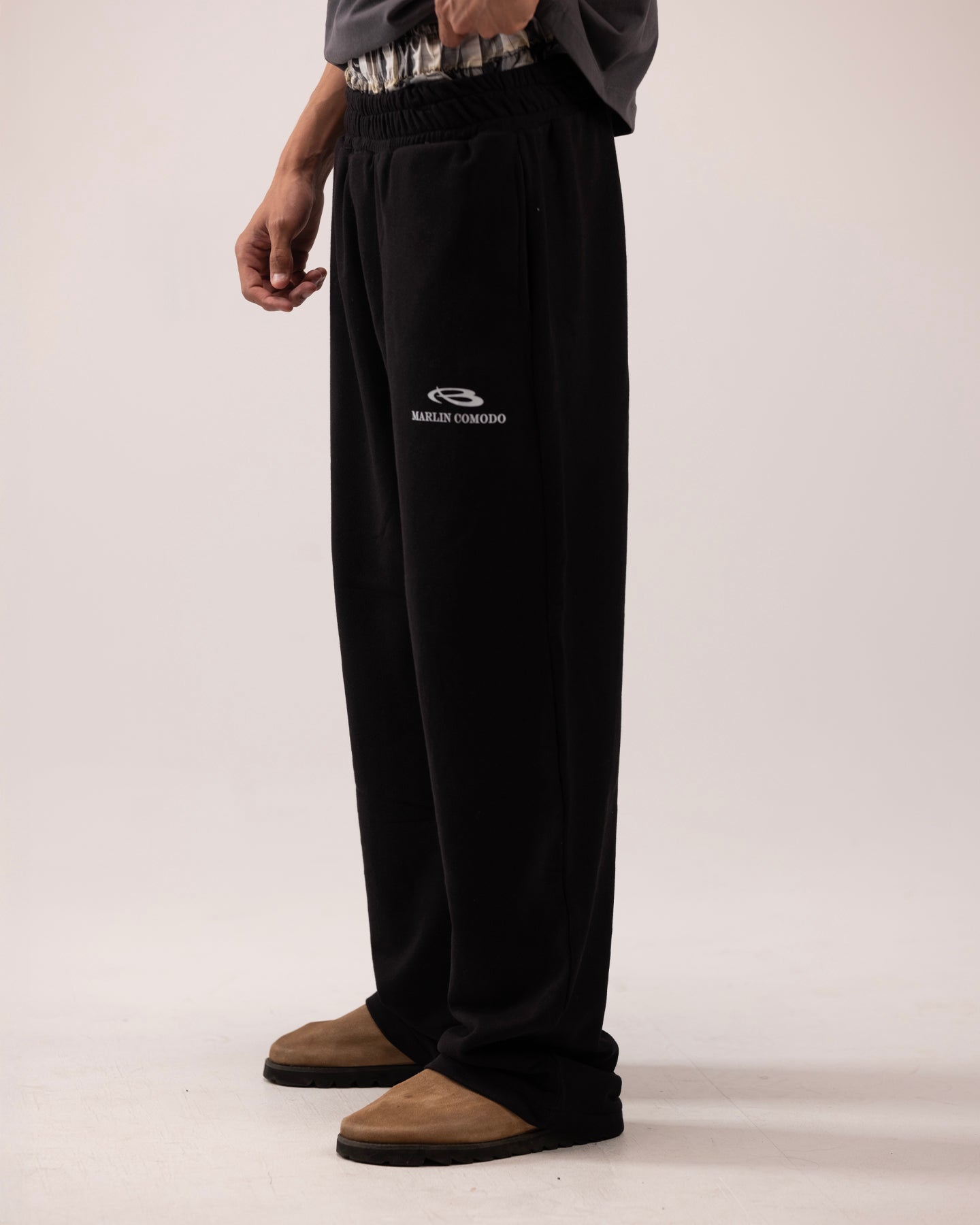Double layer pants in black
